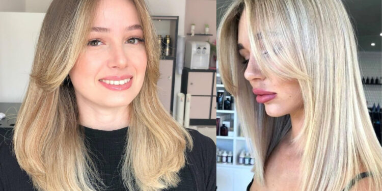 curtain bangs glatte haare