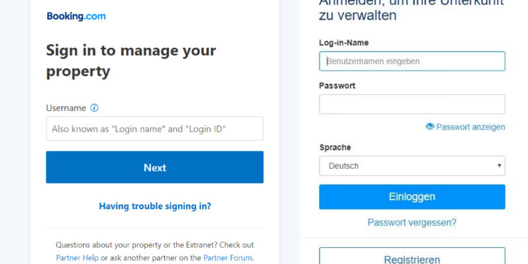 booking com login